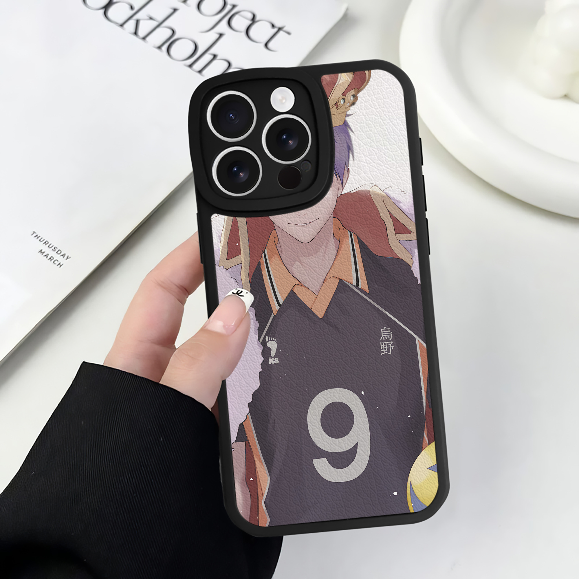 （画像用） ハイキュー!! Haikyu!! 【iPhone 16シリーズ対応】シリコンスマホケース（レザー調） 材質：シリコン